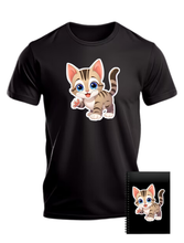 Load image into Gallery viewer, Kawai Cat Big Eyes T-shirt
