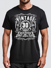 Load image into Gallery viewer, 30 Year Old Birthday T-shirt Est Born in 1995 Vintage Aged to Perfection
