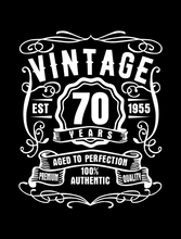 Load image into Gallery viewer, 70 Year Old Birthday T-shirt Est Born in 1955 Vintage Aged to Perfection

