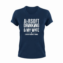 Load image into Gallery viewer, Airsoft Drinking And My Wife Funny T-Shirtairsoft, alcohol, drinking, drinking and my wife, funny, Ladies, marriage, Mens, Unisex, wife
