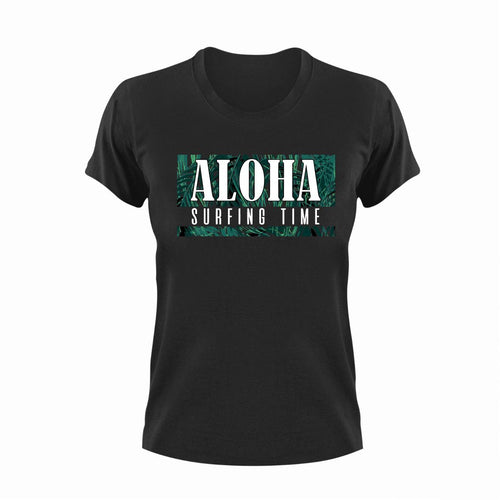 Aloha surfing time T-Shirtaloha, Ladies, Mens, surfboarder, surfing, Unisex, vacation