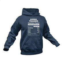Load image into Gallery viewer, Animal Trainer Nutritional Facts Hoodie - Ideal Gift for an Animal Trainer
