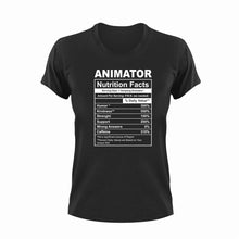 Load image into Gallery viewer, Animator Nutrition Facts Novelty T-Shirtanimat, animator, funny, Ladies, Mens, Nutrition Facts, Unisex
