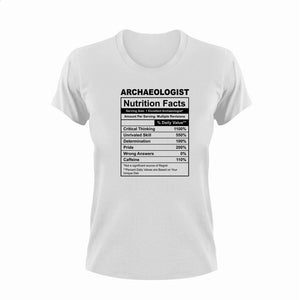 Archaeologist Nutrition Facts Novelty T-ShirtArchaeologist, archaeology, funny, Ladies, Mens, Nutrition Facts, Unisex
