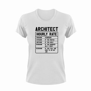 Architect Hourly Rate Novelty T-Shirtarchitect, funny, Hourly Rate, hourly rates, Ladies, Mens, Unisex
