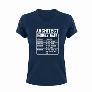 Architect Hourly Rate Novelty T-Shirtarchitect, funny, Hourly Rate, hourly rates, Ladies, Mens, Unisex