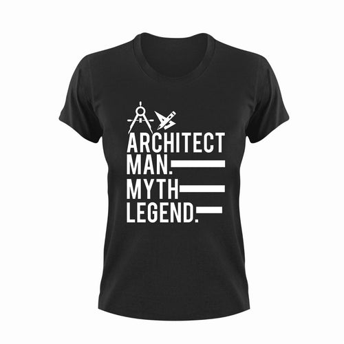 Architect Man Myth Legend Novelty T-Shirtarchitect, funny, Ladies, Mens, motivation, motivational, Unisex
