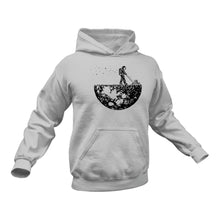 Load image into Gallery viewer, Astronaut Mowing the Moon Cotton Hoodie, Best Gift Idea for those who like Space
