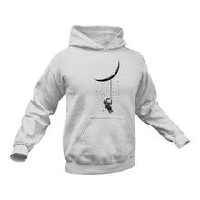 Load image into Gallery viewer, Astronaut Swinging on the Moon Cotton Hoodie, Best Gift Idea for those who like Space
