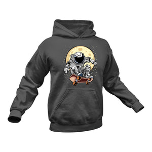 Astronaut Skateboarding Cotton Hoodie, Best Gift Idea for those who like Space