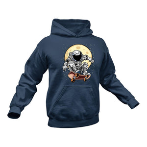 Astronaut Skateboarding Cotton Hoodie, Best Gift Idea for those who like Space