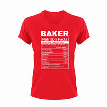 Load image into Gallery viewer, Baker Nutrition Facts Novelty T-Shirtbake, baker, baking, funny, Ladies, Mens, Nutrition Facts, Unisex
