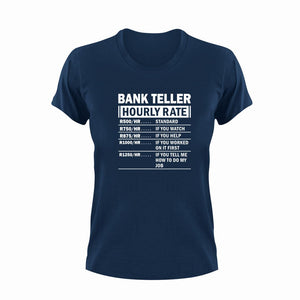 Bank Teller Hourly Rate Novelty T-Shirtbank, bank teller, banks, funny, Hourly Rate, hourly rates, Ladies, Mens, Unisex