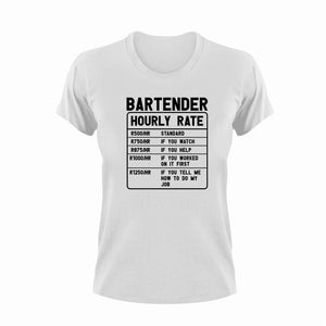 Bartender Hourly Rate Novelty T-ShirtBar, Barkeeper, funny, Hourly Rate, hourly rates, Ladies, Mens, Unisex