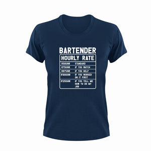 Bartender Hourly Rate Novelty T-ShirtBar, Barkeeper, funny, Hourly Rate, hourly rates, Ladies, Mens, Unisex