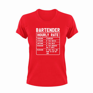 Bartender Hourly Rate Novelty T-ShirtBar, Barkeeper, funny, Hourly Rate, hourly rates, Ladies, Mens, Unisex