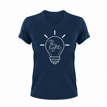 Load image into Gallery viewer, Be The Light 2 Unisex Navy T-Shirt Gift Idea 123
