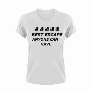 Beach - Best Escape Anyone Can Have Novelty T-Shirtbeach, beach fun, cute, Ladies, Mens, sea, Unisex