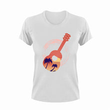 Load image into Gallery viewer, Beach Guitar T-Shirtbeach, beach fun, guitar, Ladies, Mens, music, music lover, musician, rock music, Unisex
