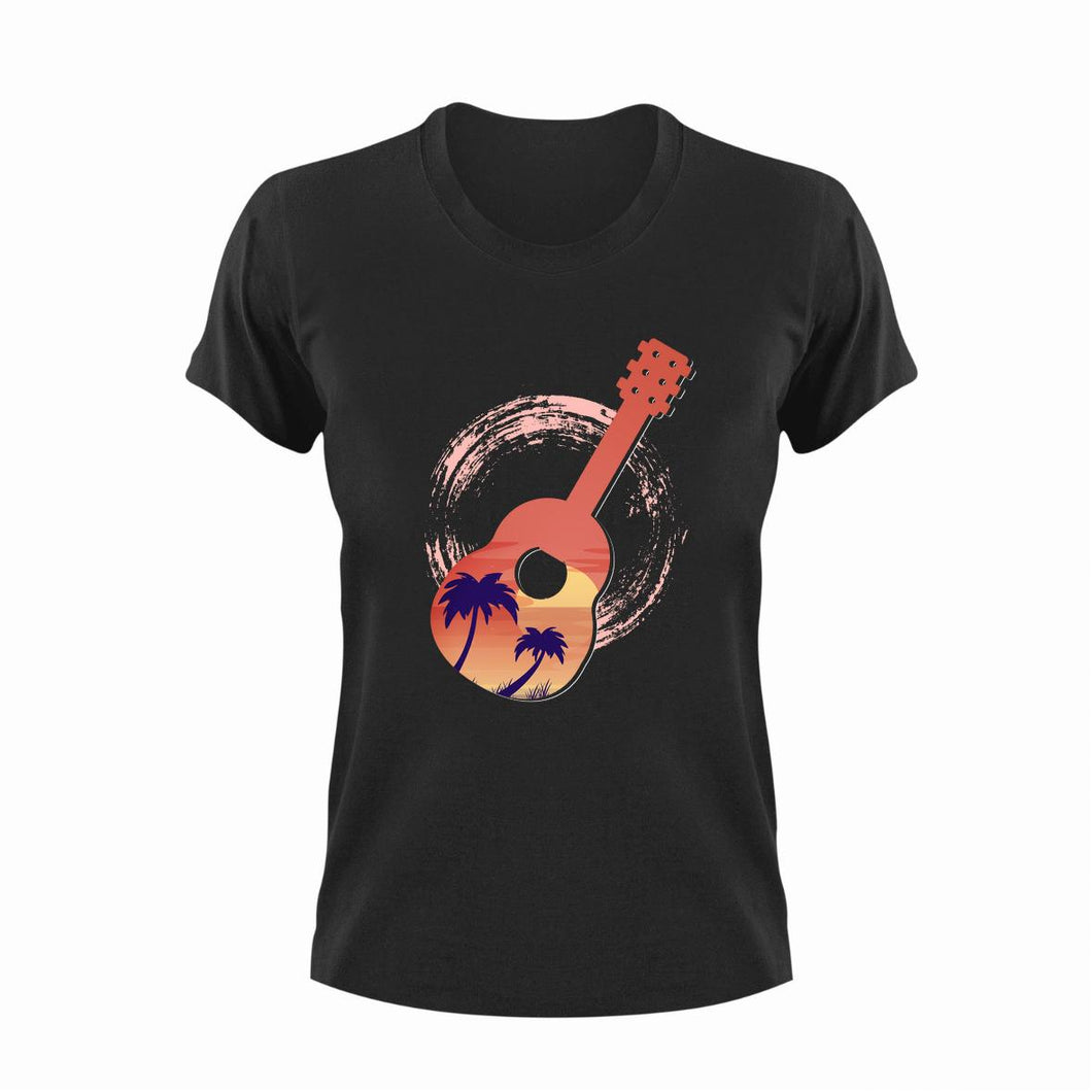 Beach Guitar T-Shirtbeach, beach fun, guitar, Ladies, Mens, music, music lover, musician, rock music, Unisex