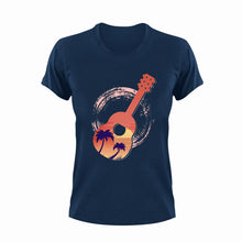 Load image into Gallery viewer, Beach Guitar T-Shirtbeach, beach fun, guitar, Ladies, Mens, music, music lover, musician, rock music, Unisex
