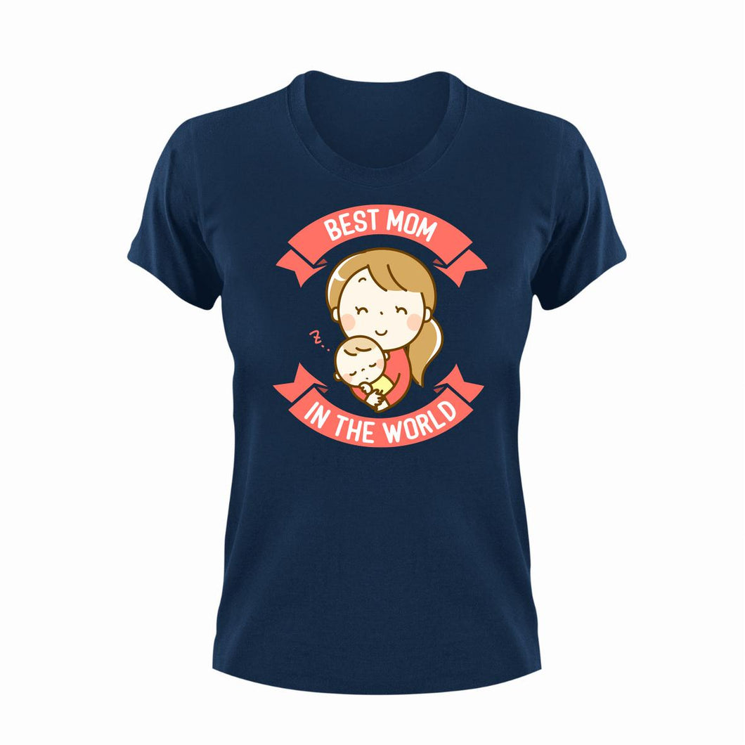 Best Mom In The World Unisex Navy T-Shirt Gift Idea 130