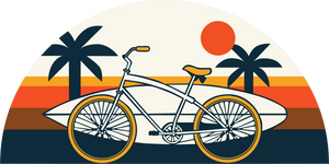 Bicycle and Surf Hoodie - Gift Idea for Surfers