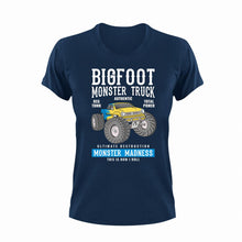 Load image into Gallery viewer, Bigfoot Monster Truck Unisex Navy T-Shirt Gift Idea 125
