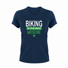 Load image into Gallery viewer, Biking is the best medicine T-Shirtbike, biker, biking, Ladies, medicine, Mens, sport, the best medicine, Unisex
