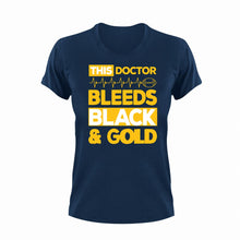 Load image into Gallery viewer, Bleeds Black And Gold Unisex Navy T-Shirt Gift Idea 138
