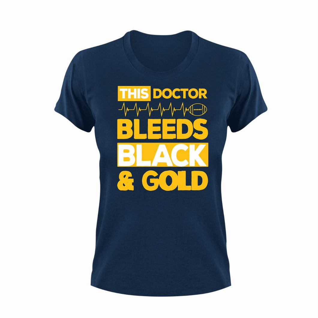Bleeds Black And Gold Unisex Navy T-Shirt Gift Idea 138