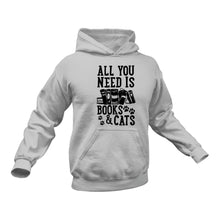 Load image into Gallery viewer, Books And Cats Cotton Hoodies, This Makes a Great Gift Idea
