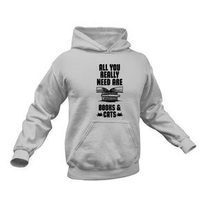 Books And Cats Hoodie - Gift Idea for Readers