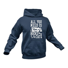 Load image into Gallery viewer, Books And Cats Cotton Hoodies, This Makes a Great Gift Idea
