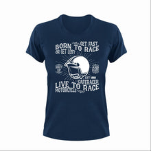 Load image into Gallery viewer, Born To Race Unisex NavyT-Shirt Gift Idea 132
