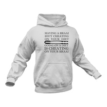 Load image into Gallery viewer, Braai Diet Cheating Funny Hoodie - Gift Idea
