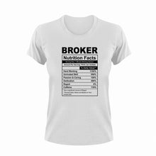 Load image into Gallery viewer, Broker Nutrition Facts Novelty T-ShirtBroker, funny, Ladies, Mens, Nutrition Facts, Unisex

