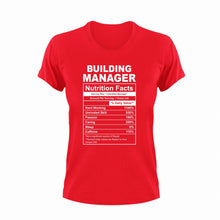 Load image into Gallery viewer, Building Manager Nutrition Facts Novelty T-ShirtBuilding Manager, funny, Ladies, Mens, Nutrition Facts, Unisex
