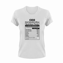 Load image into Gallery viewer, CEO Nutrition Facts Funny T-ShirtCEO, funny, Ladies, Mens, Nutrition Facts, Unisex
