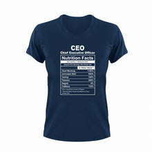 Load image into Gallery viewer, CEO Nutrition Facts Funny T-ShirtCEO, funny, Ladies, Mens, Nutrition Facts, Unisex
