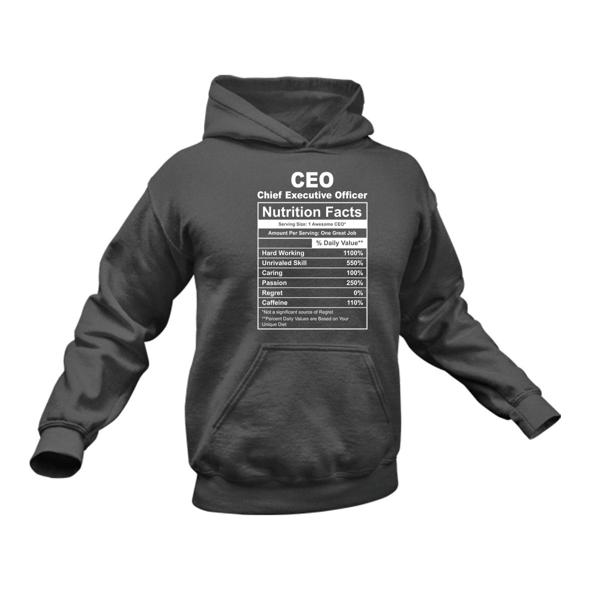 CEO Nutritional Facts Hoodie Ideal Gift for a CEO