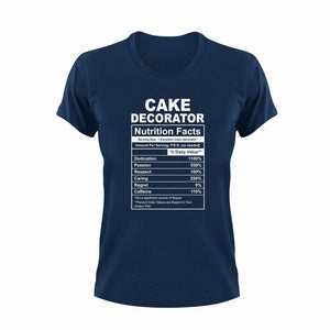Cake Decorator Nutrition Facts Novelty T-Shirtcake, Cake Decorator, cupcakes, funny, Hourly Rate, hourly rates, Ladies, Mens, Unisex
