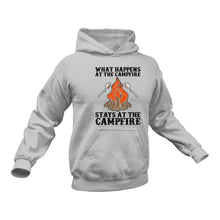 Load image into Gallery viewer, What Happens at the Campfire Hoodie - Best Hiking Camping Birthday Gift or Christmas Present
