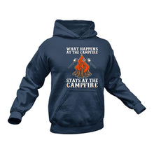 Load image into Gallery viewer, What Happens at the Campfire Hoodie - Best Hiking Camping Birthday Gift or Christmas Present
