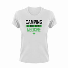 Load image into Gallery viewer, Camping is the best medicine T-Shirtcamper, campfire, camping, Ladies, medicine, Mens, the best medicine, Unisex
