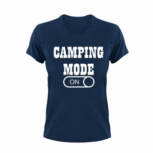 Camping Mode ON T-ShirtAdventure, camper, campfire, camping, Ladies, Mens, Mode On, Unisex