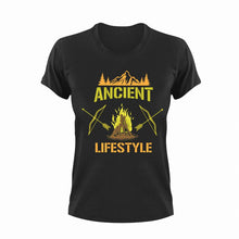 Load image into Gallery viewer, Ancient Lifestyle T-Shirtancient, bow, camp, camper, campfire, camping, hunting, Ladies, lifestyle, Mens, Unisex
