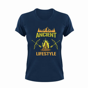 Ancient Lifestyle T-Shirtancient, bow, camp, camper, campfire, camping, hunting, Ladies, lifestyle, Mens, Unisex