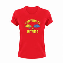Load image into Gallery viewer, Camping is in tents T-Shirt 1Adventure, campfire, camping, Ladies, Mens, tents, Unisex
