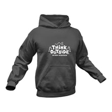 Load image into Gallery viewer, Think Outside No Box Required Hoodie - Best Hiking Camping Birthday Gift or Christmas Present

